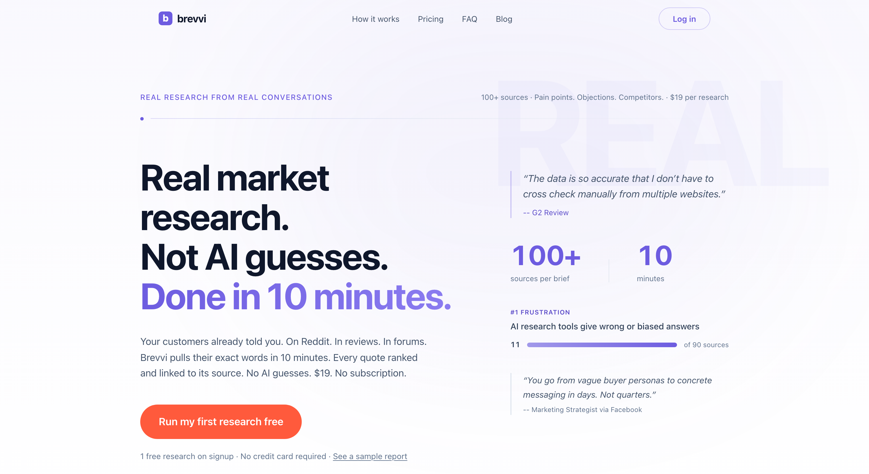 Brevvi landing page